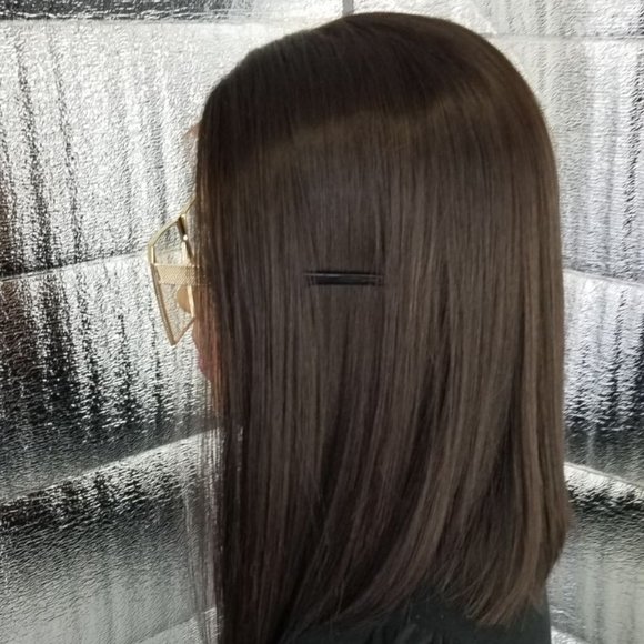 wowfactor Human hair lace front brown bob wig main image 4